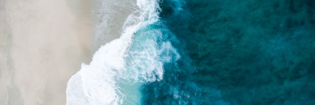 Perfect surfing wave breaking